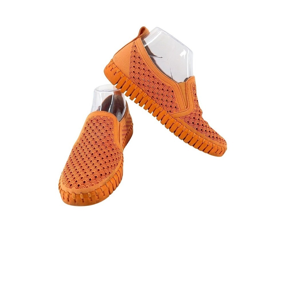 Ilse Jacobsen Tulip 139 Orange Laser Cut Slip On Loafers Womens 37 EU (US 7)